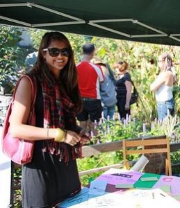 Sabrina at the Tea Party at Means of Production Artists Garden